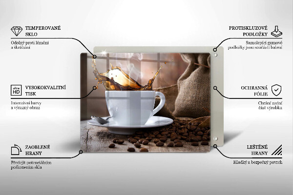 Zaščitna plošča za štedilnik Skodelica in kavna zrna