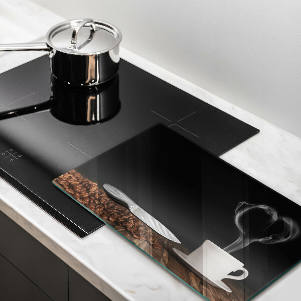 Zaščitna plošča za štedilnik Kavna skodelica srce