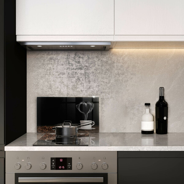 Zaščitna plošča za štedilnik Kavna skodelica srce