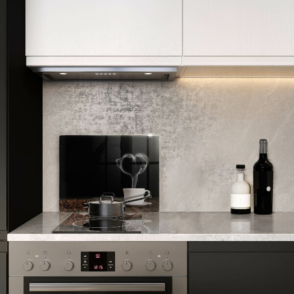 Zaščitna plošča za štedilnik Kavna skodelica srce