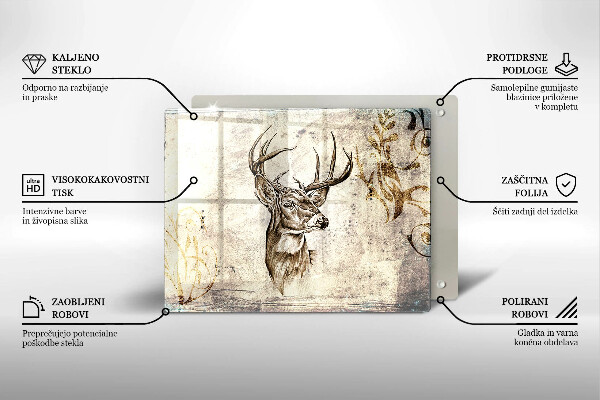 Zaščitna plošča za štedilnik Ilustracija živali jelena