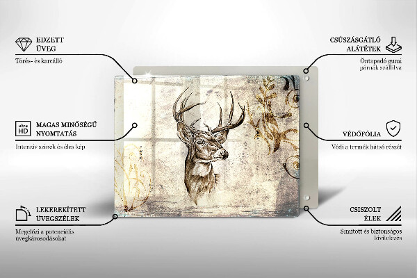 Zaščitna plošča za štedilnik Ilustracija živali jelena