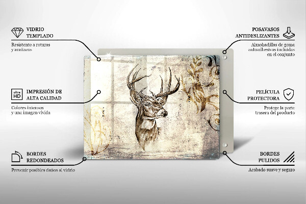 Zaščitna plošča za štedilnik Ilustracija živali jelena