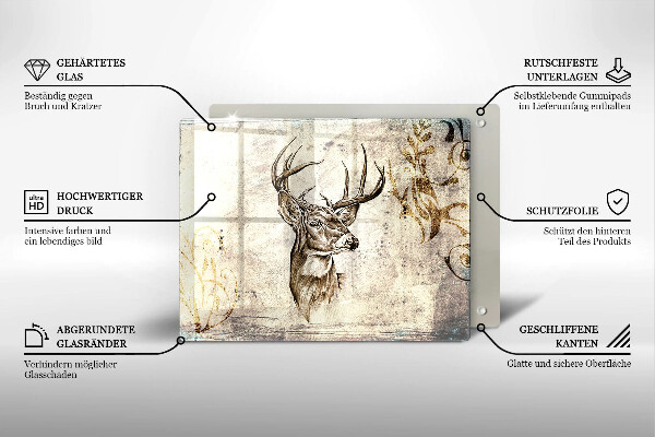 Zaščitna plošča za štedilnik Ilustracija živali jelena