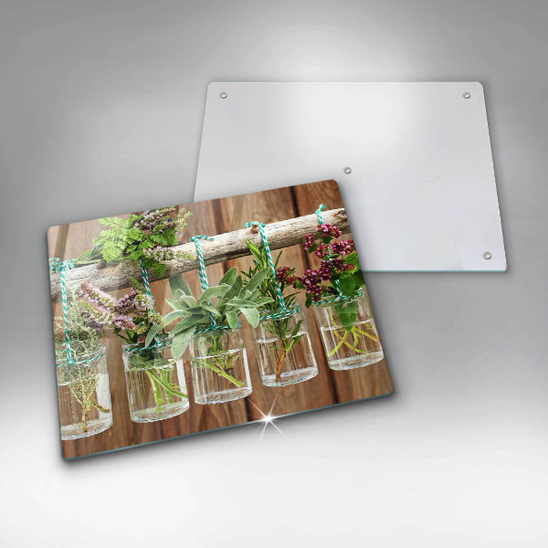 Zaščitna plošča za štedilnik Zelišča rastline vintage