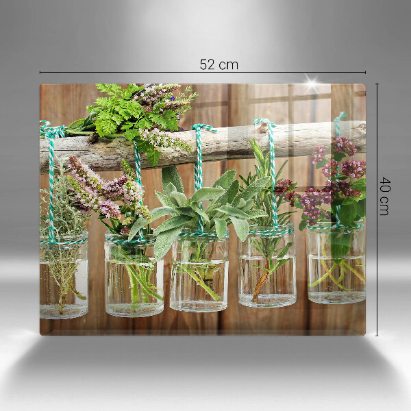 Zaščitna plošča za štedilnik Zelišča rastline vintage