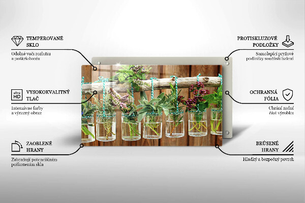 Zaščitna plošča za štedilnik Zelišča rastline vintage