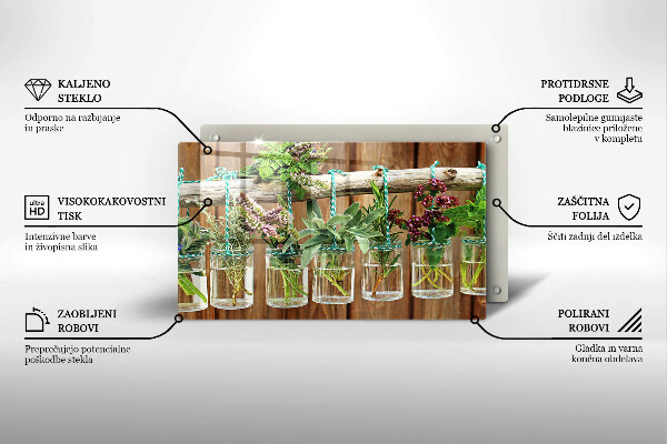 Zaščitna plošča za štedilnik Zelišča rastline vintage