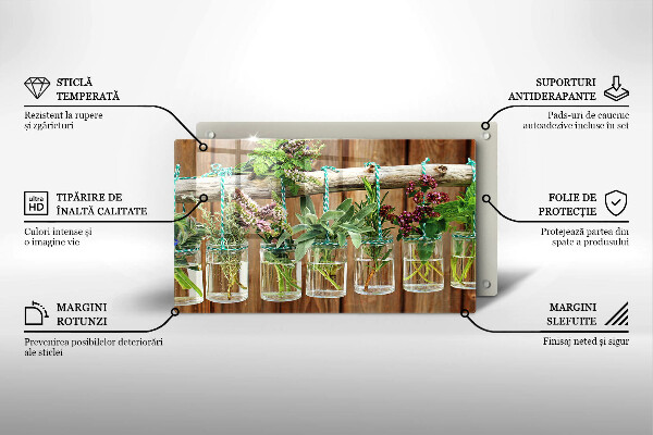 Zaščitna plošča za štedilnik Zelišča rastline vintage
