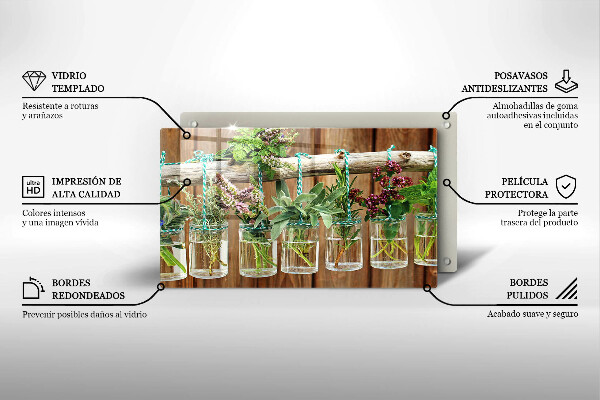 Zaščitna plošča za štedilnik Zelišča rastline vintage