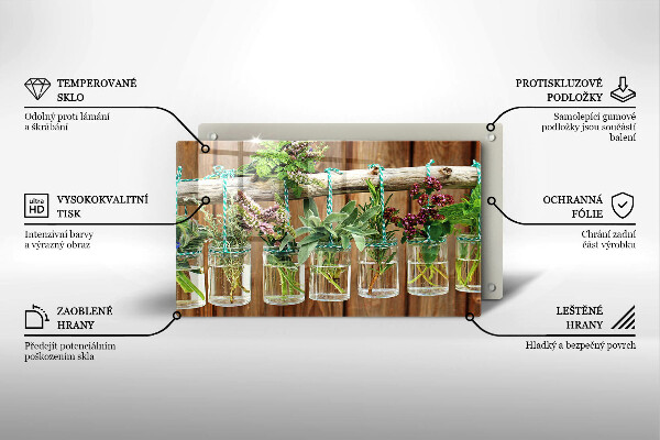 Zaščitna plošča za štedilnik Zelišča rastline vintage