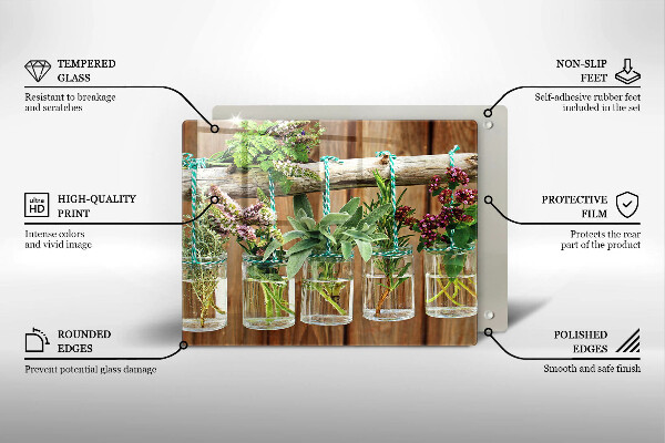 Zaščitna plošča za štedilnik Zelišča rastline vintage