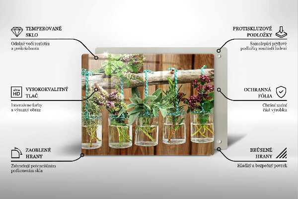 Zaščitna plošča za štedilnik Zelišča rastline vintage