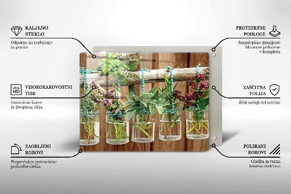 Zaščitna plošča za štedilnik Zelišča rastline vintage