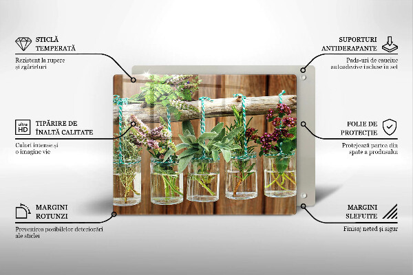 Zaščitna plošča za štedilnik Zelišča rastline vintage