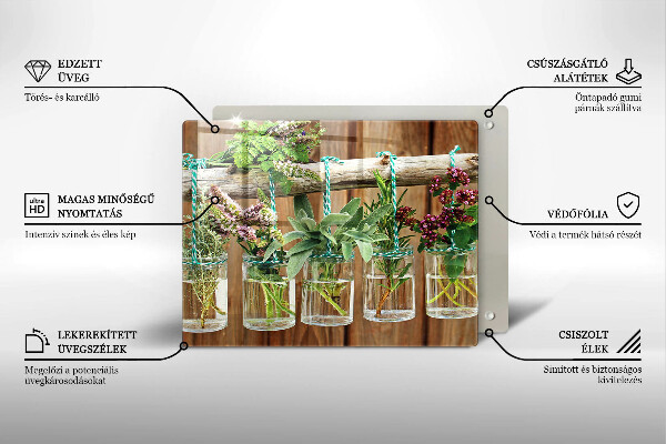 Zaščitna plošča za štedilnik Zelišča rastline vintage