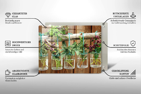 Zaščitna plošča za štedilnik Zelišča rastline vintage