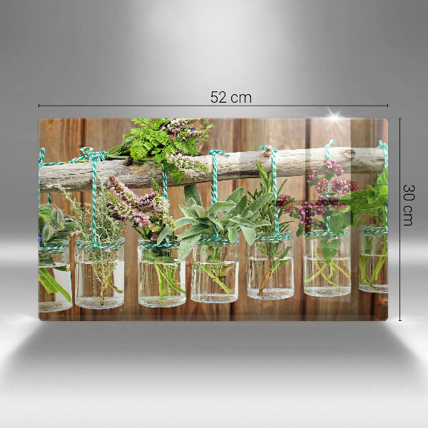 Zaščitna plošča za štedilnik Zelišča rastline vintage