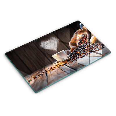 Zaščitna plošča za štedilnik Skodelica za kavo in srce