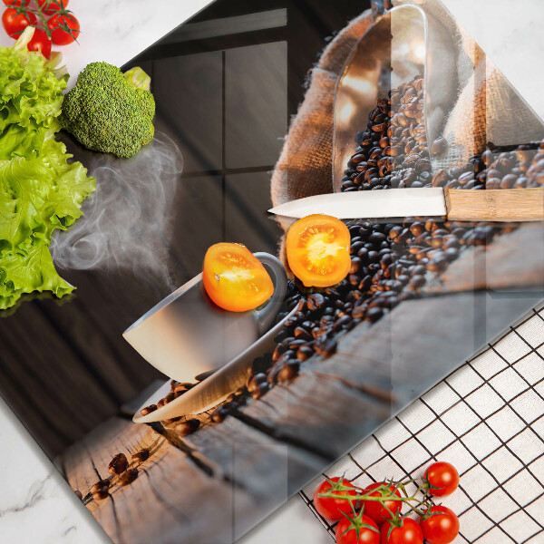 Zaščitna plošča za štedilnik Skodelica za kavo in srce