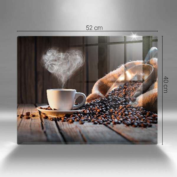 Zaščitna plošča za štedilnik Skodelica za kavo in srce