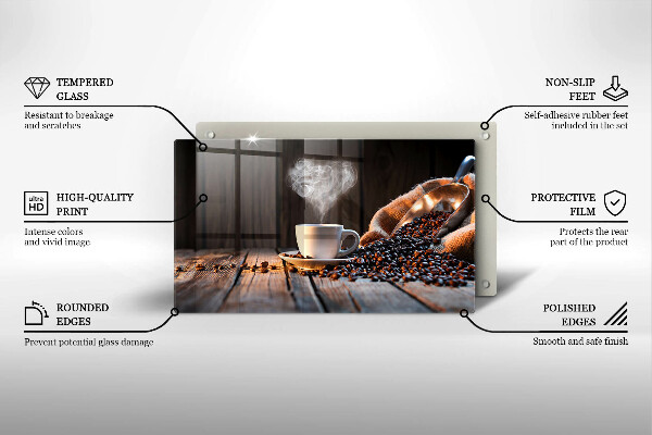 Zaščitna plošča za štedilnik Skodelica za kavo in srce