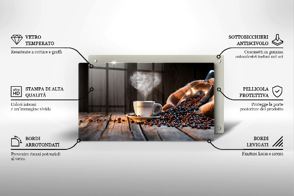 Zaščitna plošča za štedilnik Skodelica za kavo in srce