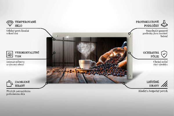 Zaščitna plošča za štedilnik Skodelica za kavo in srce