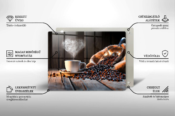 Zaščitna plošča za štedilnik Skodelica za kavo in srce