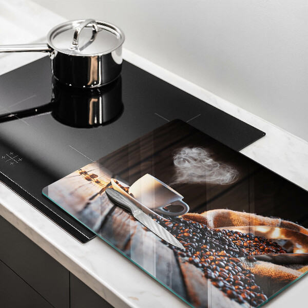 Zaščitna plošča za štedilnik Skodelica za kavo in srce