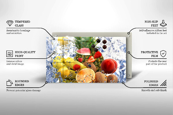 Zaščitna plošča za štedilnik Sočno sadje in voda