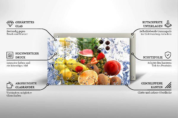 Zaščitna plošča za štedilnik Sočno sadje in voda