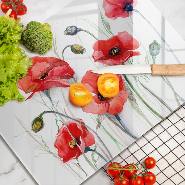Zaščitna plošča za štedilnik Cvetovi rdečega maka