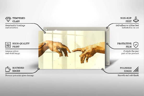 Zaščitna plošča za štedilnik Stvarjenje Adamovih rok