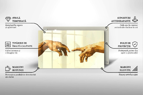 Zaščitna plošča za štedilnik Stvarjenje Adamovih rok