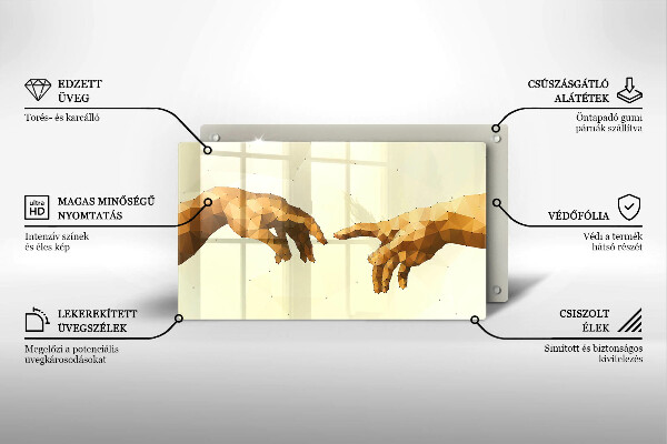 Zaščitna plošča za štedilnik Stvarjenje Adamovih rok