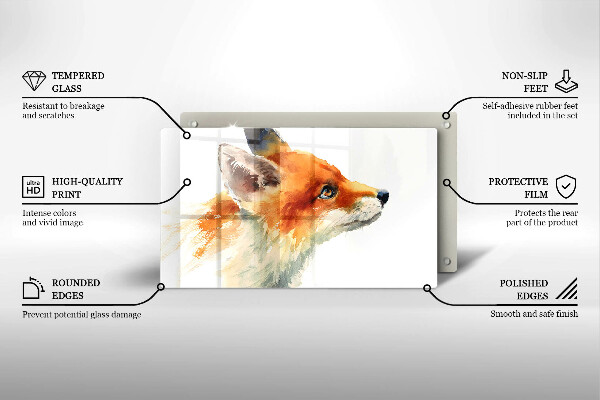 Zaščitna plošča za štedilnik Pobarvana lisica