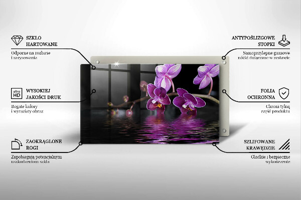 Zaščitna plošča za štedilnik Zen voda za orhideje