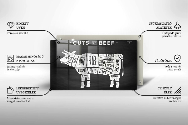 Zaščitna plošča za štedilnik Govedina iz kravjega mesa