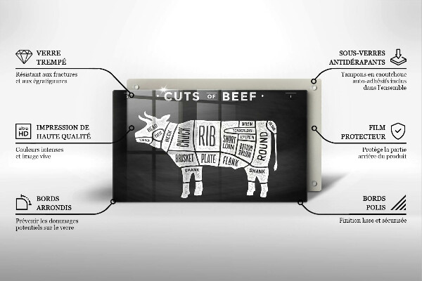Zaščitna plošča za štedilnik Govedina iz kravjega mesa