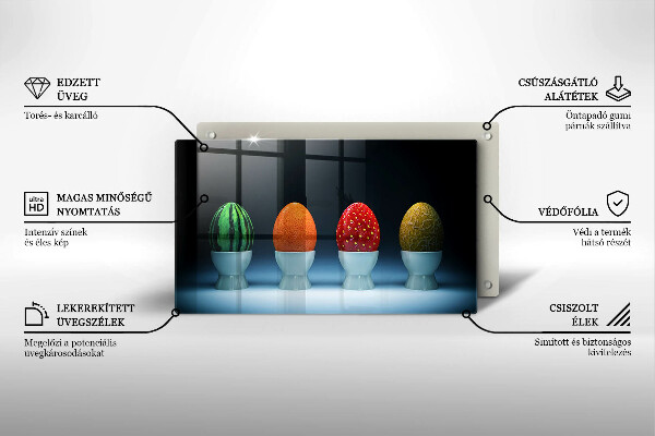 Zaščitna plošča za štedilnik Abstraktna sadna jajca