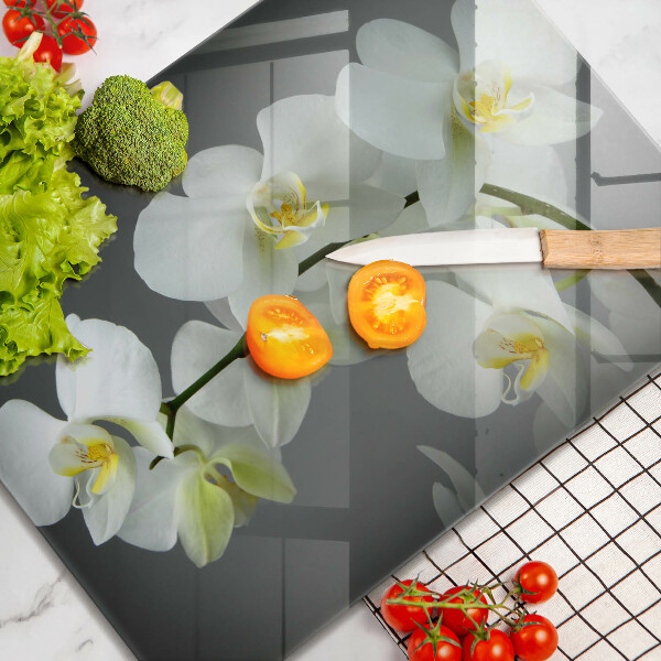 Zaščitna plošča za štedilnik Cvetovi belih orhidej