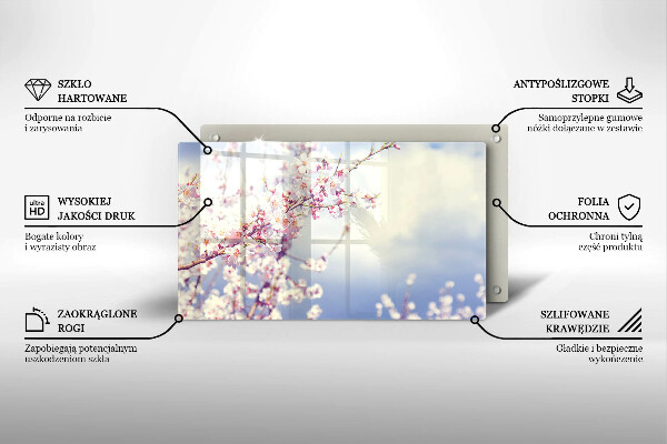 Zaščitna plošča za štedilnik Cvetoče drevo