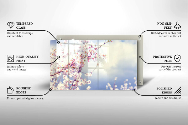 Zaščitna plošča za štedilnik Cvetoče drevo