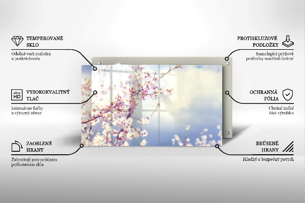 Zaščitna plošča za štedilnik Cvetoče drevo