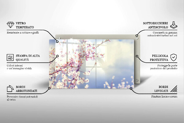 Zaščitna plošča za štedilnik Cvetoče drevo