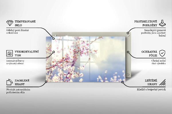 Zaščitna plošča za štedilnik Cvetoče drevo