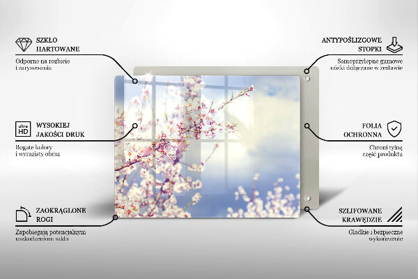 Zaščitna plošča za štedilnik Cvetoče drevo