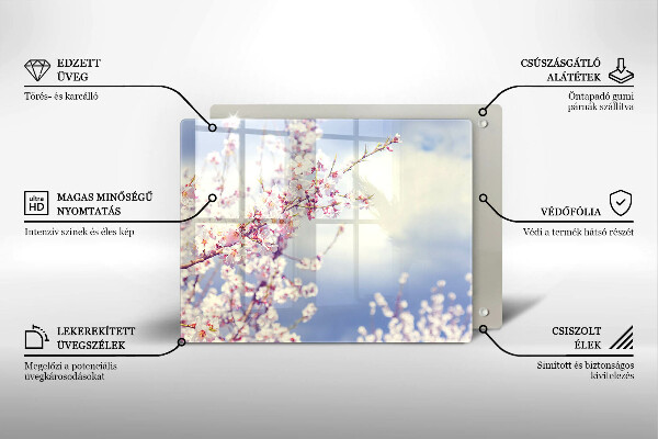Zaščitna plošča za štedilnik Cvetoče drevo