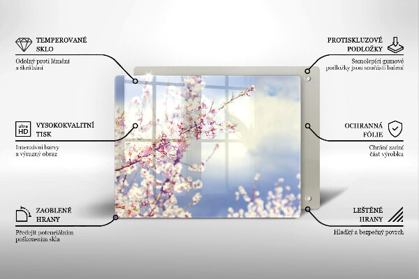 Zaščitna plošča za štedilnik Cvetoče drevo